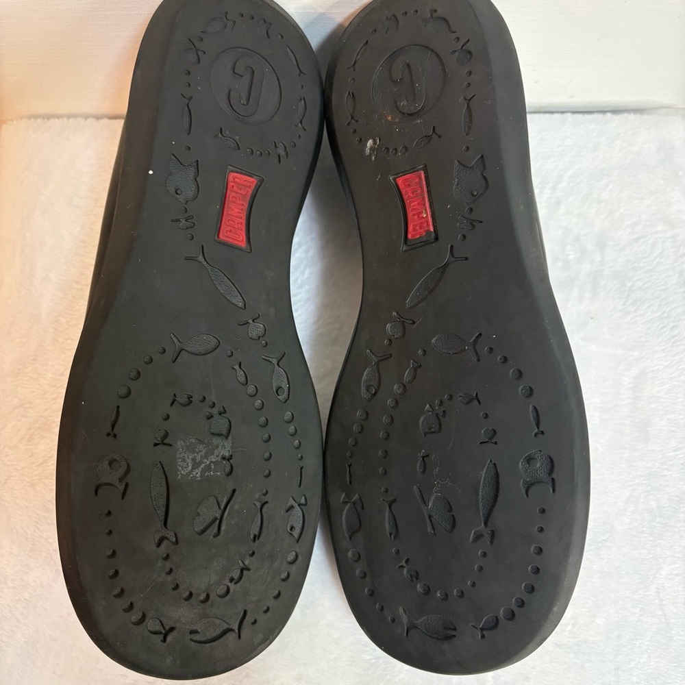 Camper black leather slip on flats - Picture 4 of 9